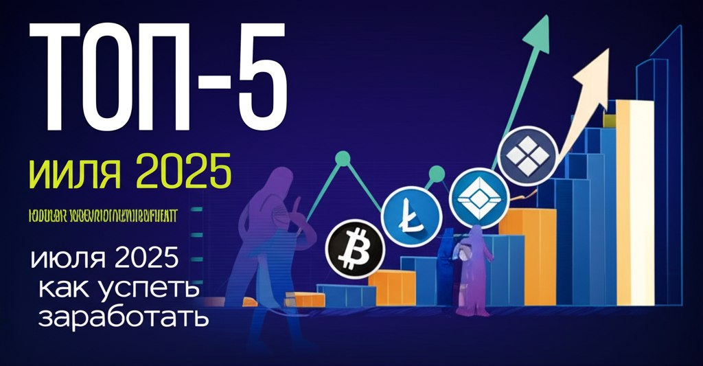 ТОП-5 новых криптовалют июля 2025 и как успеть заработать