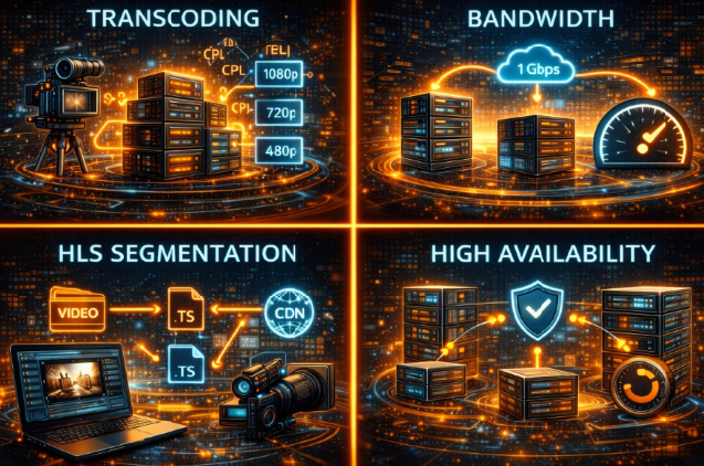 Digital студия Бюро Невозможного Москва | VPS 2026 для видеостриминга и медиасервисов HLS, RTMP, пропускная способность, CDN-интеграция и нагрузка на CPU