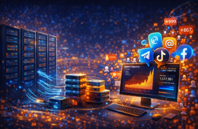 Digital студия Бюро Невозможного Москва | VDS 2026 для burst-трафика из соцсетей: выдерживание резких всплесков пользователей