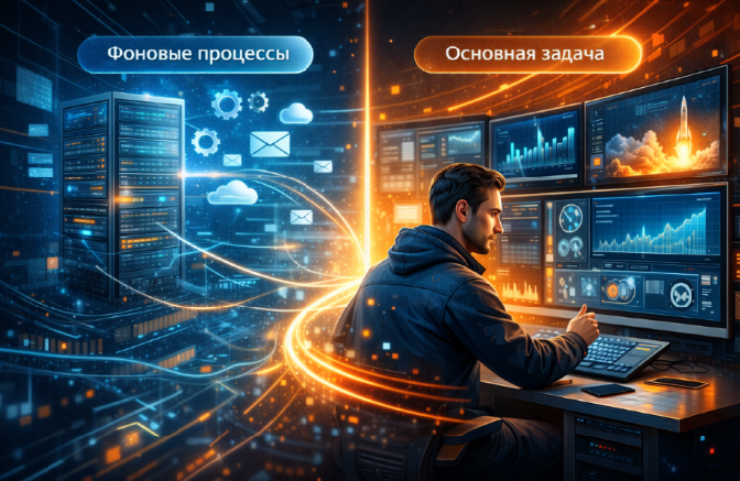Digital студия Бюро Невозможного Москва | VDS 2026 для контроля фоновых процессов: чтобы второстепенные задачи не мешали основным