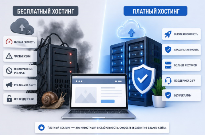 Digital студия Бюро Невозможного Москва | Бесплатный или платный хостинг: инженерный разбор для запуска сайта в 2026 году