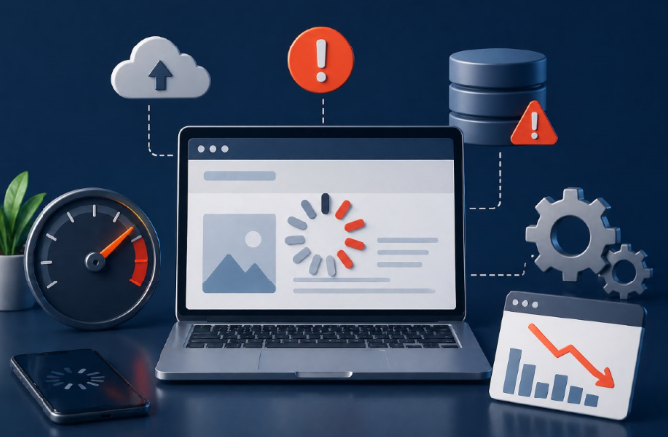 Digital студия Бюро Невозможного Москва | Почему сайт тормозит даже на хорошем хостинге: главные причины медленной работы в 2026 году