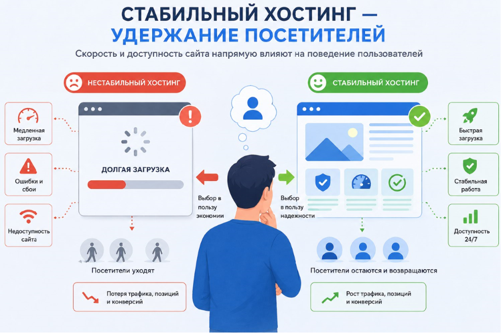Digital студия Бюро Невозможного Москва | Почему стабильный хостинг важен для удержания посетителей на сайте