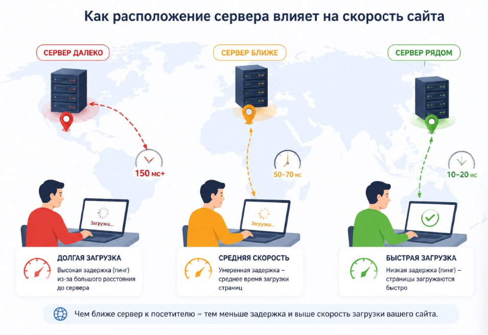 Digital студия Бюро Невозможного Москва | Почему расположение серверов хостинга влияет на скорость сайта