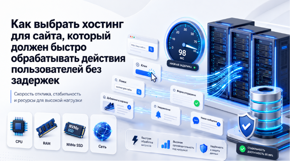 Как выбрать хостинг для сайта, который должен быстро обрабатывать действия пользователей без задержек