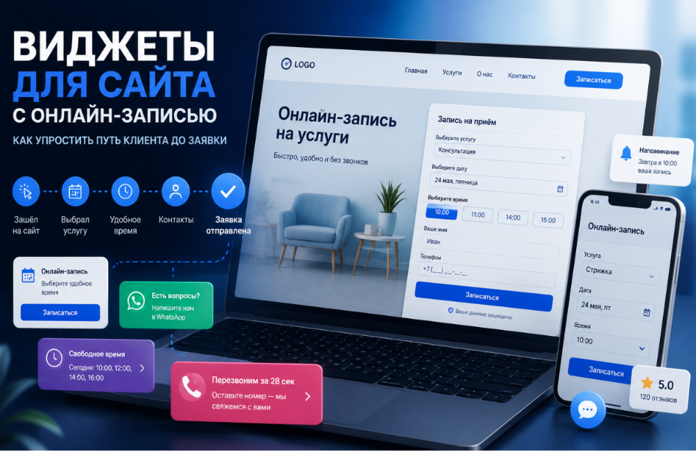 Виджеты для сайта с онлайн-записью: как упростить путь клиента до заявки