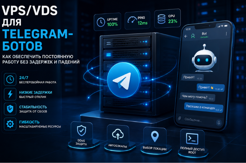 VPS/VDS для Telegram-ботов: как обеспечить постоянную работу без задержек и падений