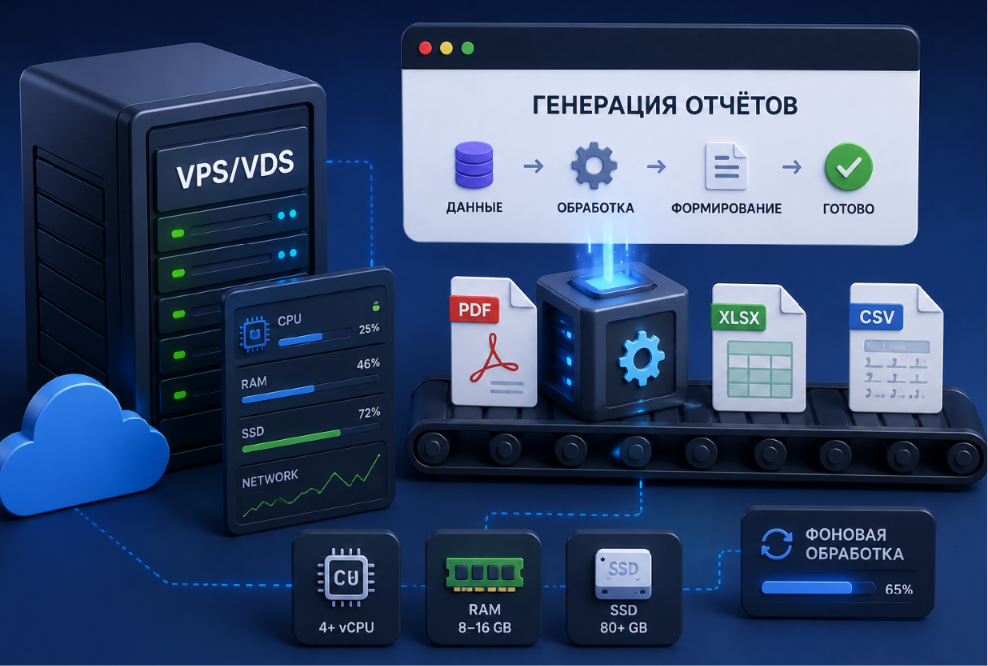 VPS/VDS для сервиса генерации отчетов: какие ресурсы нужны для PDF, таблиц и фоновой обработки