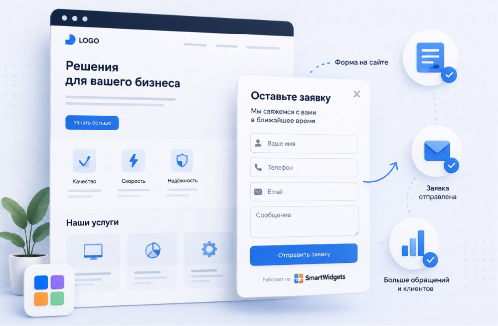 Виджеты для сайта с формой заявки: как SmartWidgets помогает быстрее получать обращения клиентов