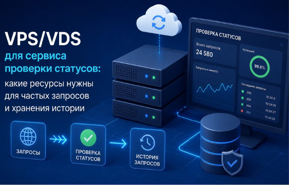 VPS/VDS для сервиса проверки статусов: какие ресурсы нужны для частых запросов и хранения истории