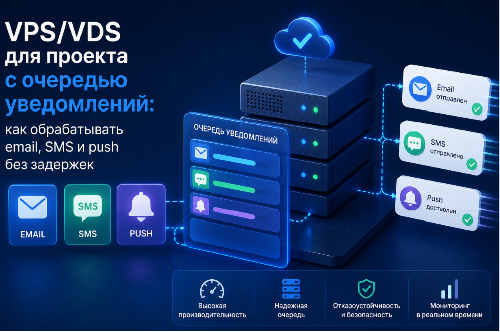 VPS/VDS для проекта с очередью уведомлений: как обрабатывать email, SMS и push без задержек